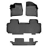 MAXLINER Floor Mats 3 Row Liner Set Black for 2018-2019 Chevrolet Traverse with 2nd Row Bench Seat