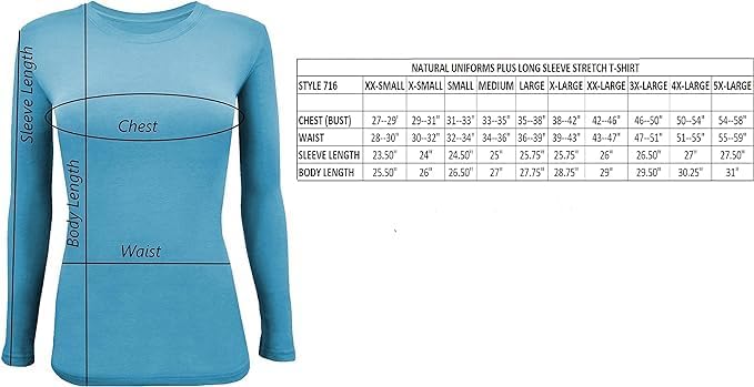 Natural Uniforms Women's Under Scrub Tee Crew Neck Long Sleeve T-Shirt - Image 7