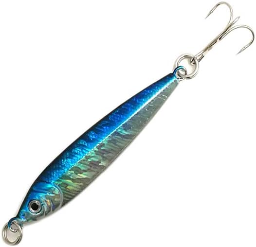 Live Bait Metal Jigs 1oz, 12 Pcs #6 Blue Sardine Color for Saltwater & Freshwater Fishing, Ideal for Tuna, Salmon, Bass, Walleye, Striper & Trout