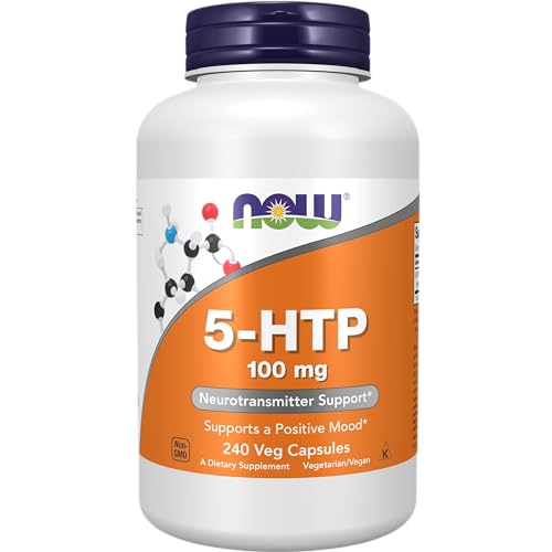 Image of NOW Foods Supplements, 5-HTP (5-hydroxytryptophan) 100 mg, Neurotransmitter Support*, 240 Veg Capsules