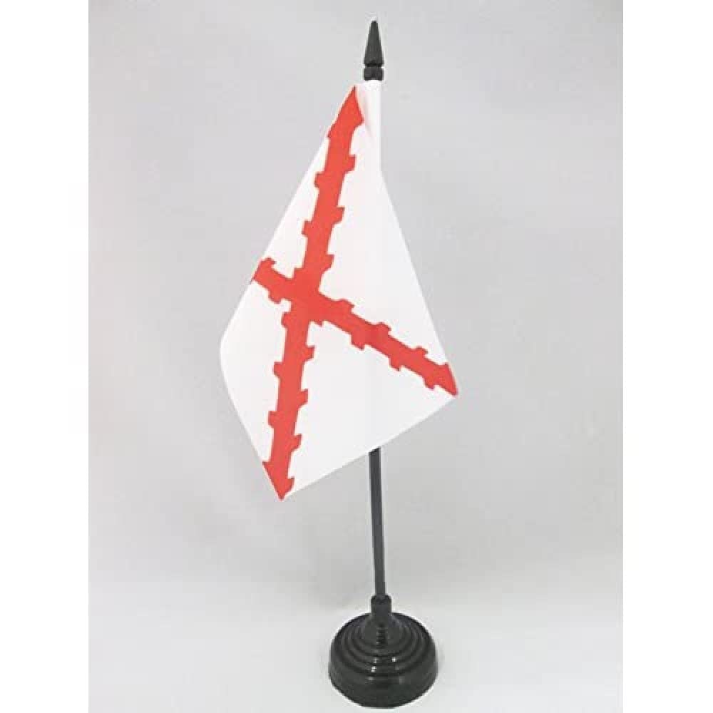 AZ FLAG - French Province of Burgundy Table Flag 4'' x 6'' - Duchy of Burgundy Office Mini Banner 100% Polyester 15 x 10 cm - Mini Desk Flag with 10'' Pole and Black Plastic Base