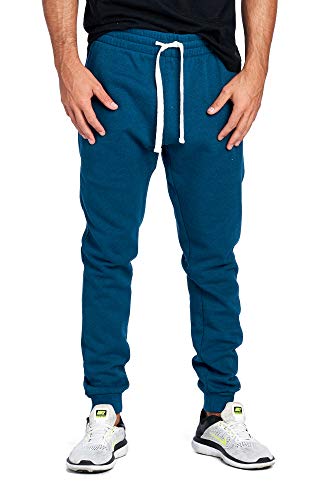 Image of ProGo Men's Casual Jogger Sweatpants Basic Fleece Marled Jogger Pant Elastic Waist