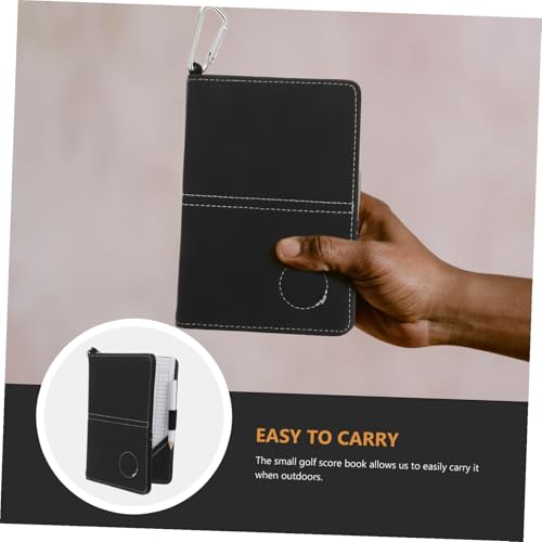Libro de puntuación de golf PU negro con protector resistente PRETYZOOM para tarjetas 4