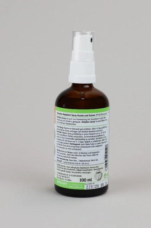 Anibio Melaflon Spray 100ml | Ungezieferbekämpfung für die direkte Anwendung auf dem Tier | auch zur Anwendung bei Jungtieren | für Hunde und Katzen