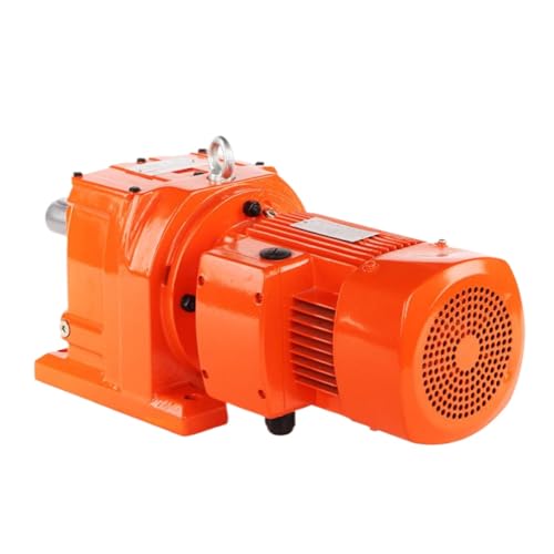 Helical Bevel Gearbox Helical Speed Reducer Geared Motor Hard Tooth Inline Double Shafts Helical Reducer Compatible with R Series