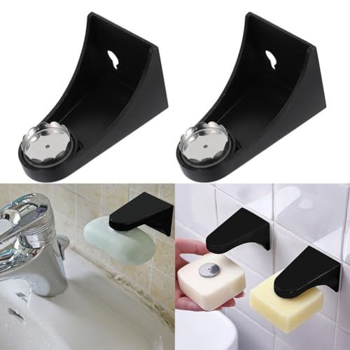 2 soportes magnéticos para jabón, soporte magnético jumbo para recipiente de esponja, sin taladrar con ventosa para fregadero, ducha y baño