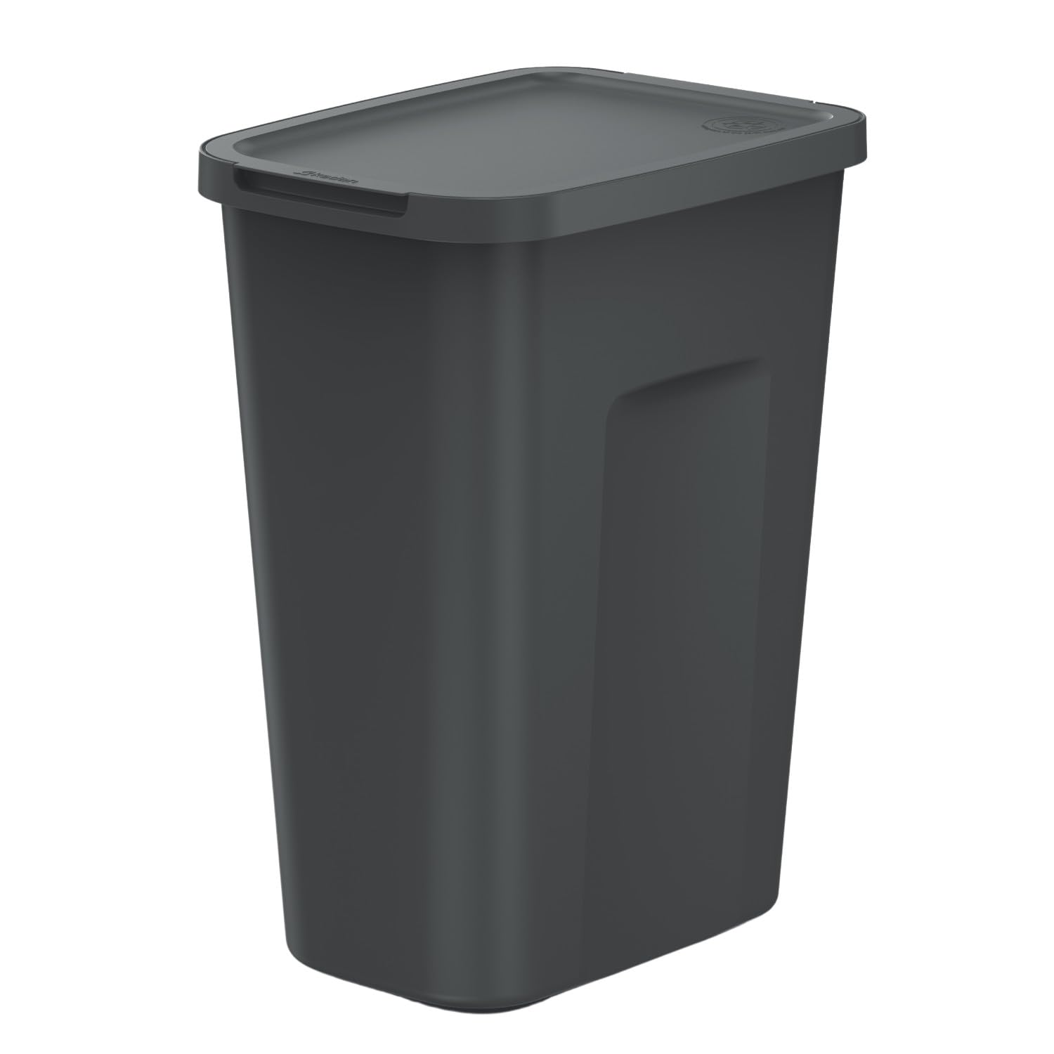 Keden COMPACTA Q PLUS kosz na śmieci, wytrzymały kosz na śmieci z pokrywką, tworzywo sztuczne, praktyczne i estetyczne rozwiązanie do domu, biura, kosz na śmieci (czarny, 35 l)