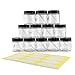 Cornucopia 4-Ounce Clear Glass Jars (12-Pack); Straight-Sided Containers for Cosmetics and Food Storage with Spatulas and Labels