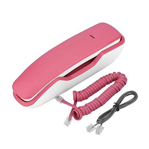 Teléfono fijo con cable ASHATA Basic color rosa