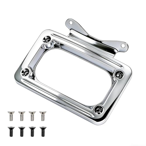 3157 Curved License Plate Holder Frame Fits for 2010-2025 Harley Davidson Touring Street Glide Electra Glide Road Glide Road King Curved License Plate Mount | Chrome