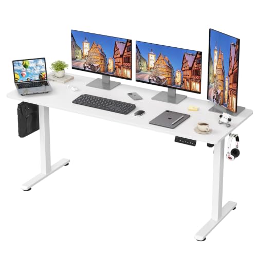 Image of STARY Electric Standing Desk Adjustable Height Sit Stand Home Office Desk with Splice Board