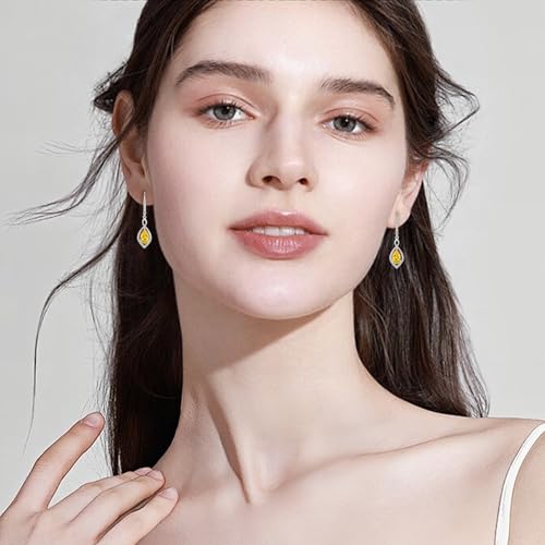 Infinity Teardrop Earrings 925 Sterling Silver Dangle Drop Leverback Earrings Birthstone Jewelry for Women2