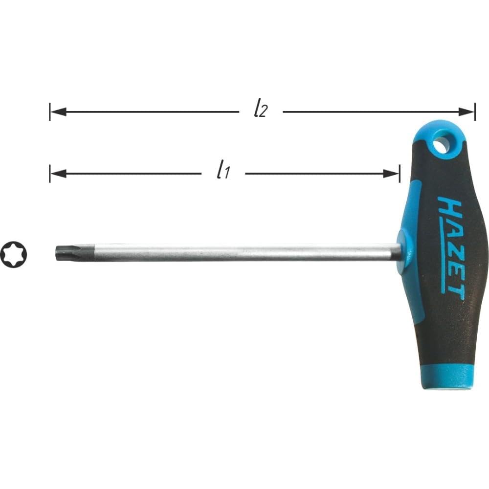 HAZET 828-T40 Torx Profile T 40 Screwdriver with Burnished Tips - Chrome-Plated - Image 2