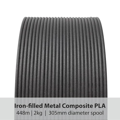 Image of Protopasta Ferromagnetic Iron PLA 3D Printer Filament | ProtoPlant Metal-Filled PLA Plastic Printer Filament with 45% Iron | Patina Friendly Metal Composite Filament | 2kg Metallic Spool