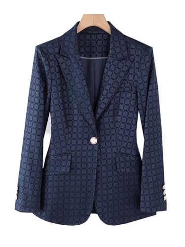 Women Plaid Blazer Casual Jacket Winter Long Sleeve Office Lady Coat2