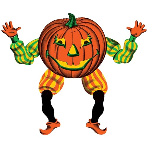 Beistle Pumpkin Goblin Vintage Halloween Jointed Cutout - 1 Pc.