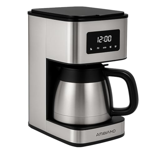 RB&G Ambiano Thermo Kaffeemaschine TCM-1, Edelstahl, 8 Tassen, 900 W, Timer-Funktion, 1L Wassertank – Bild 4