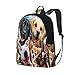 Lot de 4 sacs à dos avec poches latérales Motif animaux pour chiens