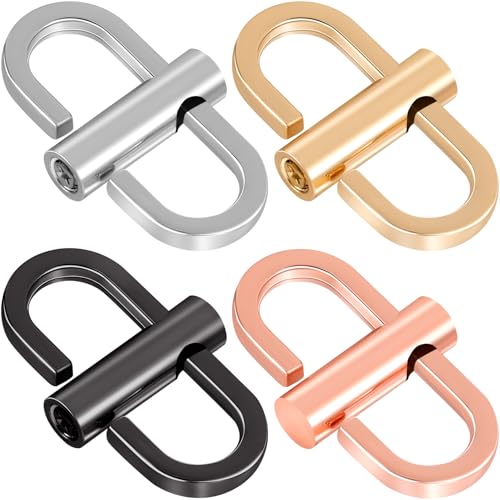Isslly 4PCS Adjustable Chain Strap Shortener 360 Rotatable Necklace Shortener Clasp Alloy Chain Clip Buckle Strap Adjuster for Shorten Purse Handbags Necklace Chain - 4 Colors