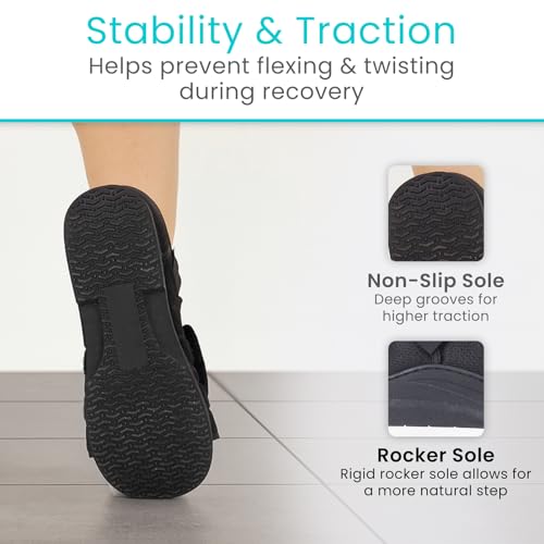 Vive Rounded Post Op Shoe for Injured Foot - Orthopedic Recovery Shoes for Women, Men - Lightweight, Adjustable Medical Walking Shoe for Post Surgery, Stress Fracture, Bunions, Sprains - Left or Right (X-Large) by Vive - Image 6