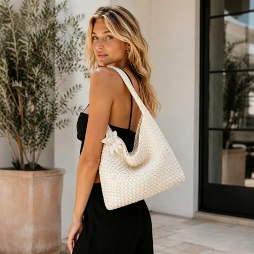 Image of Shoulder Hobo Bags for Women,Summer Beach and Travel Mini Cute Tote Bag,Soft Vegan Leather Underarm Purse for Daily | Soft Underarm Bags
