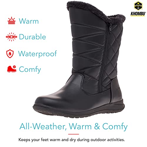 Khombu Women's Carly Winter Boots Warm Faux Fur-Lined Tall Mid-Calf Height with Dual Zippers3