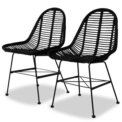 Gecheer Esszimmerstühle ergonomischer Sitz Kolonialstil Design Rattan...