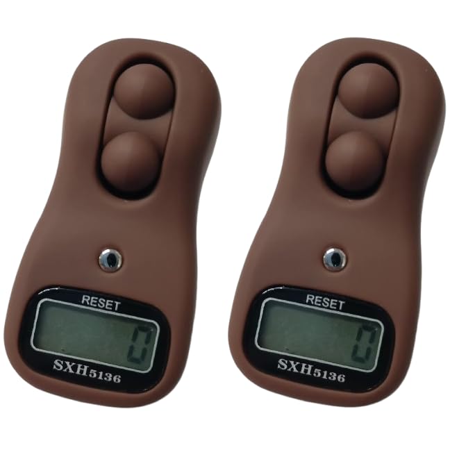 Portible Manual Hand Finger Digital Counting Machine | Mantra Jap Count God Name | Various Use Digital Tally Counter | Hand Counting for Finger. (2 Brown)