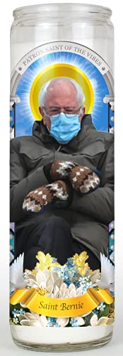 LitFriends Bernie Sanders Candle: Patron Saint of The Vibe, Meme Prayer Candle, Unscented