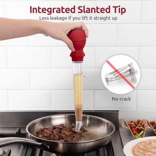 Image of U-Taste Turkey Baster for Cooking, Large Basting Bulb with Brush, Red