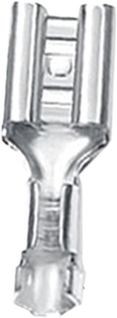 100pcs 2.8/4.8/6.3mm female and male crimp terminals brass connectors and insulation sleeves(4.8 Female Silver)