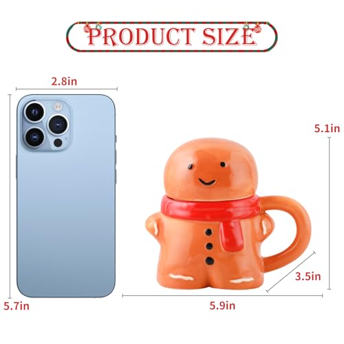 Taza de Cerámica con Tapa Diseño Pan de Jengibre 15 oz miniatura 3