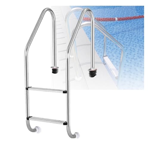 Escalera para piscina de 2 peldaños en acero inoxidable miniatura 1