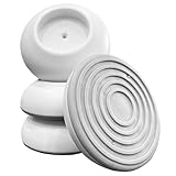 BOMI Elefantenfüße 4er Set rund, Weiß I Wandschutzpads für Treppenschutzgitter ohne Bohren & Türschutzgitter I Antirutsch-Funktion I Wandpads zum Klemmen I Hochwertiges Zubehör für Kinderschutzgitter