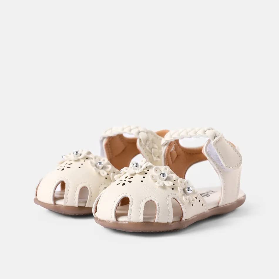 Toddler Sandals Girls Soft Closed Toe Flat Toe Half Sandals With Bow Shoes Summer Girls Heels 6