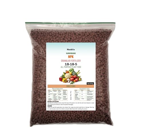 Neoblix NPK Fertilizer 18-18-5 500g All purpose Slow Release Granular Plant Food for GCC Indoor and Outdoor Plants| High Potassium and Phosphorus Feed For Veg Chilli Grass Lawns Gardens