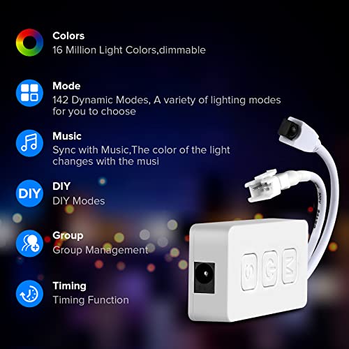 Controlador LED Bluetooth SEZO WS2812B SP611E 600 pixeles miniatura 2