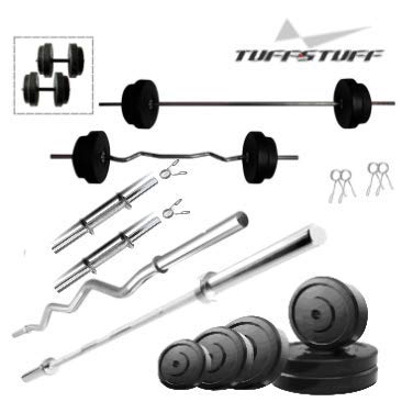 TUFFSTUFF 80KG Pure Rubber Weights Combo for Home Gym