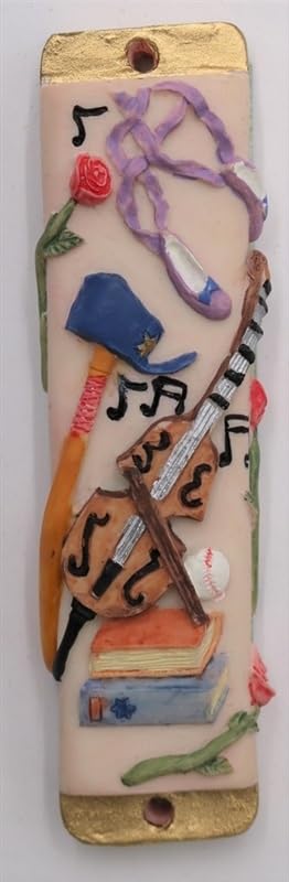 Mezuzah en céramique Majestic Giftware rose motif violon idée cadeau originale de pendaison de crémaillère