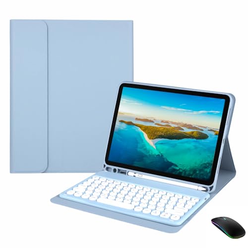 WxfTnix L[{[hP[X Ή@iPad Mini 6 8.3AyVz_[[dCXEL[{[h EhL[X}[g ^ubg Jo[ ݊ iPad Mini 6 Gen 8.3 C`,Sky blue