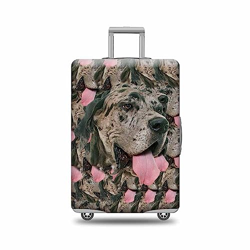 GUGLILI Great Dane Suitcase Cover Funny Dog Head Face Travel Luggage Cover Fits 18-21 Inch Pet Animal Washable Suitcase Protector