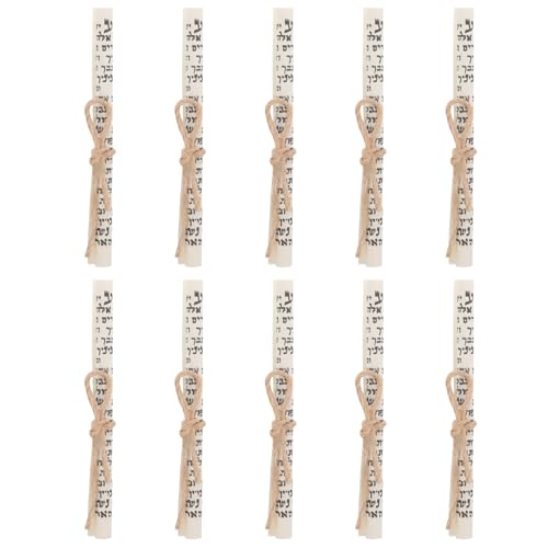 PRETYZOOM 10 Pergaminos de Mezuzá para Puerta Judía 7,5 X 1 Cm, Rollos de Bendición Bíblica Kosher para Decoración Religiosa del Hogar y Protección Espiritual