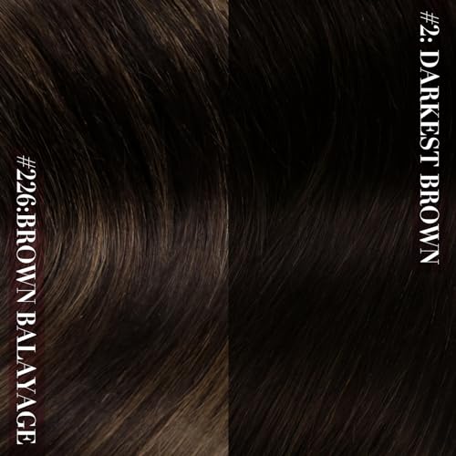 Image of YoungSee Dark Brown Clip in Hair Extensions 120g Straight Real Hair Extensions Clip in Human Hair Darkest Brown, Easy Application Hair Clip ins Extensions for Natural Look 18Inch 7Pcs