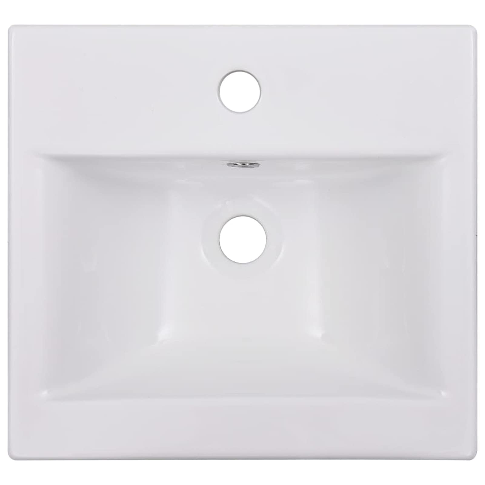 ShGaxin Lavabo encastrado, Lavabo sobre Encimera, Lavabo Baño, Muebles De Baño, Mueble Lavabo, de cerámica Blanco 42x39x18 cm