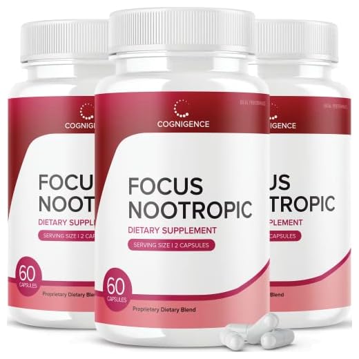 IDEAL PERFORMANCE (3 Pack) Cognigence Focus Nootropic Memory Booster Supplement Pills (180 Capsules)