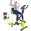 pooboo-Exercise-Bike-Indoor-Cycling-Bike-Magnetic-Stationary-Bike-3-in-1-Flodable-Exercise-Bike-with-Arm-Resistance-Bands-and-Twist-Board-for-Cardio-Fitness-Bikes pooboo Foldable Exercise Bike Indoor Cycling Bike Magnetic Stationary Bikes 3 in 1 Indoor Bike with LCD Display for Home Cardio Bikes