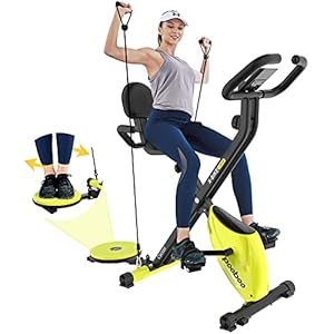 pooboo Foldable Exercise Bike Indoor Cycling Bike Magnetic Stationary Bikes 3 in 1 Indoor Bike with LCD Display for Home Cardio Bikes