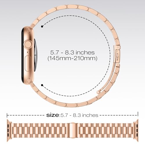 Image of Metal Band Compatible with Apple Watch Bands for Men 49mm 46mm 45mm 44mm 42mm 41mm 40mm 38mm, Stainless Steel iWatch Bands for Apple Watch Ultra 3 2 1 /Series 11 10 9 8 7 6 5 4 SE