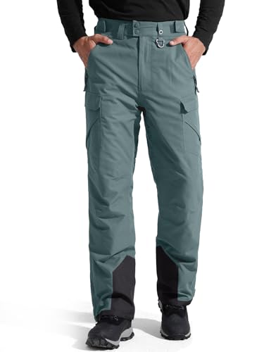 FREE SOLDIER Men's Waterproof Snow Insulated Pants Winter Skiing Snowboarding