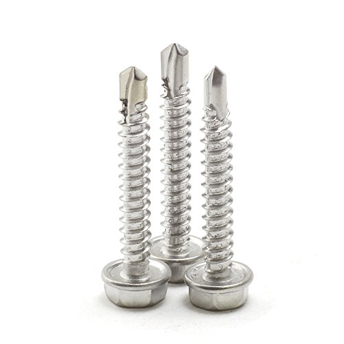 Tornillos Hex Washer Head Autoperforantes #10 x 2 3/8 pulg, 100 unidades miniatura 3